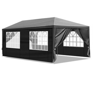 Gazebo Nero Resistente 10x20ft per Esterni, Tenda Pop-up con 6 Pareti Laterali Rimovibili, 2 Porte e 4 Finestre - Product Image 1