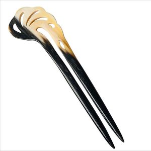 Fourche à cheveux en corne véritable, faite à la main, épingle décorative pour chignon, accessoire capillaire bohème vintage, article cadeau - Product Image 4