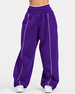 Wholesale <b>Women</b> Contrastline Zip <b>Jacket</b> Tracksuit Set Casual Two Piece Outfit Relaxed Fit Wide Leg Pants Matching Clothing - Product Image 5