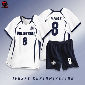 Ensemble d'uniformes de volley-ball personnalisés avec nom d'équipe, maillot à manches courtes et short à taille élastique pour adultes, kit sportif OEM - Product Image 4