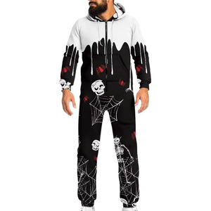 Pijama unisex de una pieza con cremallera completa, mono de manga larga, ropa de dormir con capucha para adultos, con bolsillos, tallas S-4XL - Product Image 1