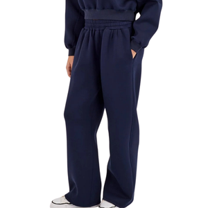 Ensemble de survêtement décontracté pour femme : pull à col rond à manches longues et pantalon droit à taille élastique, deux pièces - Product Image 5