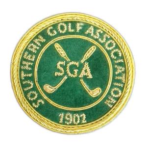 Écusson de blazer de luxe fait main en fil de métal avec fond en velours, vente en gros, directement de l'usine, badges à coudre personnalisés - Product Image 2