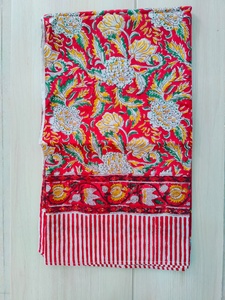 Indian Handmade Colorful Hand Block Print Cotton Scarf <b>Wrap</b> <b>Sarong</b> for Women Wholesale Supplier Custom Printed - Product Image 4