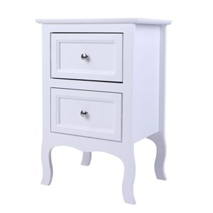 Comodino bianco a due livelli in stile country - Product Image 2
