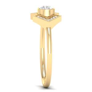 Bagues REYES luxueuses en or massif 14 carats avec diamant ovale de 0,57 carat cultivé en laboratoire pour femmes, cadeau de mariage de luxe, bijoux fins. - Product Image 3