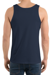 Men's <b>Navy</b> Blue Sleeveless Tank <b>Top</b> O-Neck Solid Color Casual Knitted Style - Product Image 3