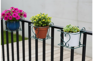 Support de pot suspendu en métal pour balcon, terrasse, patio, économiseur d'espace, présentoir de plantes de jardin - Product Image 2