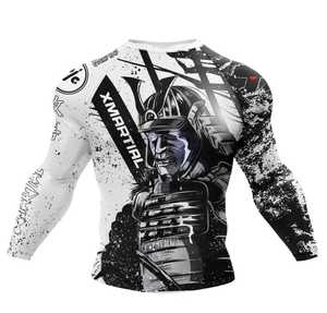 เสื้อรัดกล้ามเนื้อ BJJ น้ำหนักเบา แห้งเร็ว สำหรับฝึกซ้อม ทนทาน เหมาะสำหรับการต่อสู้ ผลิตจากโพลีเอสเตอร์/คอตตอน กระชับพอดีตัว - เสื้อรัดกล้ามเนื้อ BJJ ซามูไร - Product Image 6