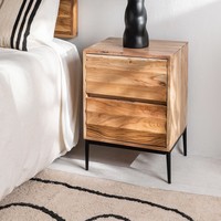 Table de chevet en bois d'acacia Vandana Nova Nimbus