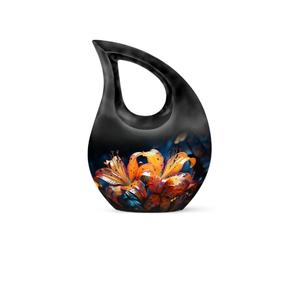 Urna Funeraria de Metal Negro en Forma de Lágrima Pequeña para Cenizas de Adultos, Hombres y Mujeres, Venta al por Mayor - Product Image 1