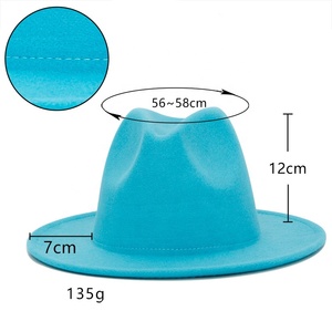Wholesale Custom Made Fedora Hats Solid Color Custom Fedora Hat Men Women <b>Wide</b> Brim Fedora Premium Quality manufacturer - Product Image 5