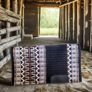 Couverture de selle occidentale en laine fabriquée à la main de qualité supérieure Équipement de cheval en polycoton pour les sports équestres Trail Riding Barrel Racing - Product Image 2