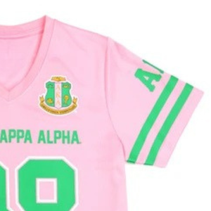 เสื้อกีฬาคอวีสีชมพูเขียวแบบกำหนดเอง แขนสั้น ชุดทีมกีฬา ไซส์ XL ระบายอากาศได้ดี เหมาะสำหรับการเล่นกีฬา หมายเลข 0 - Product Image 6