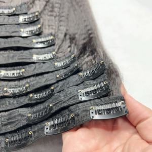 Wholesale Good price Human Hair Clip ins <b>Extensions</b> Unprocessed Raw Natural Hair <b>Extensions</b> All textures Luxury quality - Product Image 2