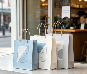 Sacs en papier imprimés en gros avec logo personnalisé, sacs en papier personnalisés pour la vente au détail et l'emballage cadeau, vente en gros de sacs en papier personnalisés - Product Image 1