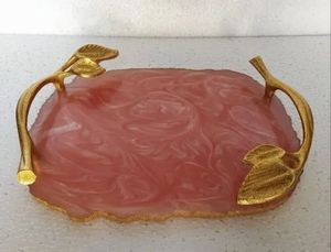 Eco-Friendly Hand Modeled <b>Epoxy</b> Resin Tray with Ocean Design Handles Classic Design Dishwasher Safe 4cm Thick for Home Kitchen - Product Image 2