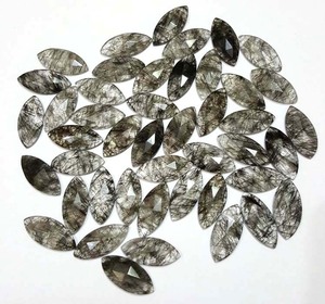 Quartz Tourmaliné Facetté Coupe Rose Marquise, Pierre Précieuse en Vrac, Qualité Supérieure pour Bijoux, Prix Usine, Fournisseur en Gros - Product Image 3