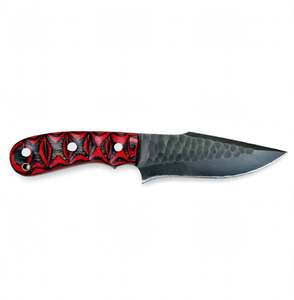 Outil utilitaire extérieur en acier à lame pleine longueur personnalisé avec manche composite rouge et noir - Product Image 2