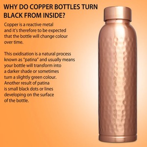 Radiant <b>Copper</b> Water <b>Bottle</b> High Gloss Ayurvedic <b>Drinking</b> <b>Bottle</b> for Home Office Travel and Premium Gifting Use - Product Image 4