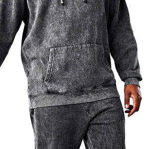 Conjunto de Chándal OEM Streetwear para Hombre, con Logotipo Personalizado, de Tejido Pesado, Lavado Ácido, Estilo Vintage y Efecto Desgastado - Product Image 5