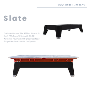 Table de billard américaine standard King Alpha Tournament, plateau en contreplaqué massif, poches en cuir véritable, système de retour de balles, garantie 5 ans - Product Image 3