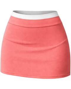 Ensemble crop top et mini-jupe corail personnalisé pour femme, avec brassière de sport sans manches, tenue décontractée deux pièces pour yoga, gym et été - Product Image 3