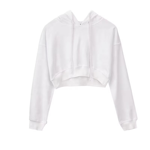 เสื้อฮู้ดครอปท็อปสตรีทแวร์พิมพ์ลายดิจิทัล แขนยาว มีซิป หนา อุ่น เหมาะสำหรับออกกำลังกายในฤดูหนาว รับผลิตตามแบบ OEM พร้อมสกรีนโลโก้ตามสั่ง - Product Image 3