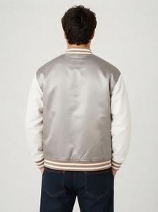 Premium Quality Leather Sleeve Wool Body <b>Baseball</b> Varsity <b>Jacket</b> 2026 <b>Men's</b> Waterproof Windproof Autumn Sale - Product Image 3