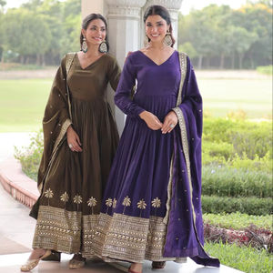 Vestido tradicional indio exclusivo de última moda con el mejor bordado para fiestas de boda elegantes, ropa étnica al por mayor. - Product Image 1