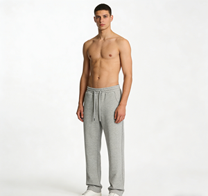 Pantalon en molleton décontracté pour homme, coupe ample, couleur unie, polyvalent, confortable, respirant, taille mi-haute avec cordon de serrage, style coréen - Product Image 4