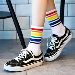 Chaussettes hautes côtelées multicolores personnalisées, épaisses, chaudes, extensibles, décontractées, pour l'hiver et le streetwear - Product Image 5