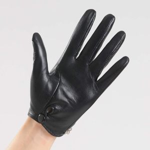 ถุงมือหนังแฟชั่นผู้หญิงลายผีเสื้อ ถุงมือขับรถแบบสัมผัสหน้าจอ ถุงมือหนังแพะ - Product Image 2