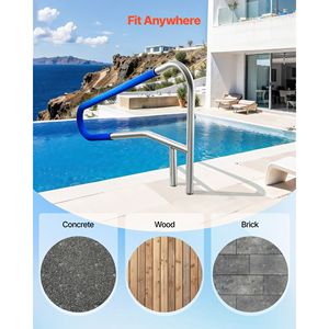 Corrimano per Piscina in Acciaio Inox 304, Capacità di Carico 220 Libbre, 54 x 32 Pollici, Resistente, Staccabile, Antiscivolo - Product Image 6