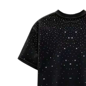 T-shirt homme tendance style streetwear personnalisé avec strass sur toute la surface, t-shirt ample pour homme, t-shirt à manches courtes pour homme - Product Image 4