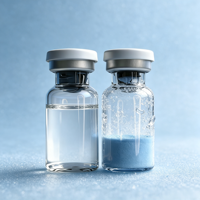Poudre lyophilisée de peptide de cuivre bleu GHK Cu 2-en-1 emballée en flacon, ingrédient cosmétique en vrac WAO C67