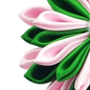 Broche de Flor con Cinta Rosa y Verde para Mujer, Elegante Broche Floral Decorativo de Tela, Accesorio para Solapa, Vestido, Bufanda y Sombrero - Product Image 4
