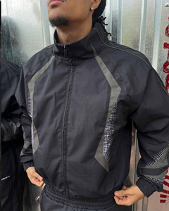 Streetwear Two Pieces <b>Running</b> Track Suit Crinkle Nylon Polyester Windbreaker <b>Jackets</b> and Jogger Pants Lightweight Tracksuit Sets - Product Image 1