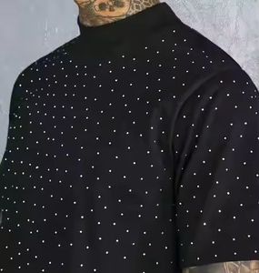 Camiseta de manga larga de algodón de doble capa para hombre, personalizada, de alto gramaje, lavada, con efecto desgastado, patchwork, bordado y pedrería, de corte holgado - Product Image 6