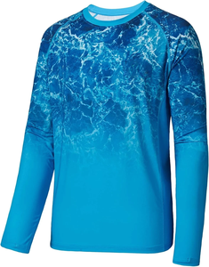 Camiseta de Pesca Personalizada al por Mayor, Diseño Totalmente Sublimado, Protección UV, Tejido de Malla Transpirable, Ropa Deportiva de Pesca para Hombre - Product Image 3