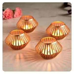 Portavelas Metálicos Personalizables, Frascos de Cera Dorados para Velas, Decoración Navideña e Iglesia, Portavelas Metálicos y Recipientes para Velas - Product Image 1