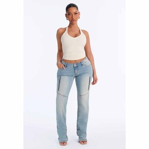 Wholesale Custom Women's High-Waist Denim <b>Jeans</b> <b>Tummy</b> <b>Control</b> Stretchy Straight Leg <b>Jean</b> Pants Sexy Retro Apparel Clothing - Product Image 6