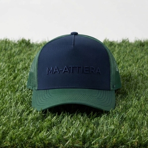 Men's Navy Green Trucker Cap Custom Embroidered Logo Mesh <b>Back</b> Baseball Hat Adjustable Outdoor Streetwear - Product Image 5