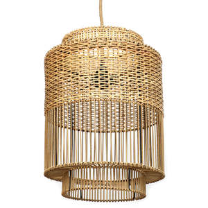 Handmade Rattan Pendant Lamp Shade Woven Hanging <b>Ceiling</b> <b>Light</b> Fixture Natural <b>Boho</b> Lighting For Living Room Cafe Hotel Decor - Product Image 5