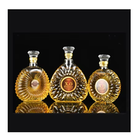 Bouteille en verre vide de 750 ml pour spiritueux, avec bouchon, idéale pour le whisky, la tequila, le gin, le brandy, emballage de boissons de luxe et utilisation en cadeau.