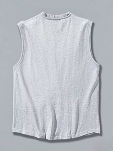 Débardeurs décontractés en tricot pour hommes, grandes tailles, pour l'entraînement, couleur unie, en coton et élasthanne, séchage rapide, respirants, pour la plage et le sport, vente en gros - Product Image 5