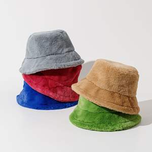 Faux Fur Bucket Hat for Women Warm <b>Winter</b> Plush Fully Fisherman <b>Cap</b> - Product Image 2