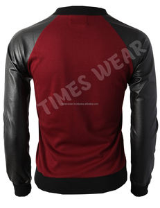 Veste universitaire en laine coupe ajustée de haute qualité pour hommes manches en cuir véritable vestes de baseball grande taille pour l'hiver bouton rempli de coton - Product Image 3