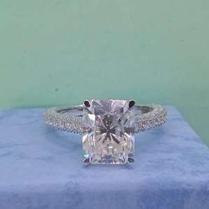 Bagues de fiançailles et de mariage en argent sterling 925 plaqué or 18 carats avec diamant de laboratoire et moissanite, bijoux de mode raffinés pour femmes - Product Image 1