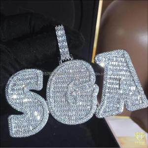 Collar Personalizado con Nombre MFO, Diamante Moissanita, Estilo Hip Hop, Cadena Cubana con Incrustaciones de Diamantes - Product Image 5